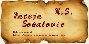 Mateja Šopalović vizit kartica